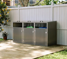 Load image into Gallery viewer, Metal Wheelie Bin Shelter Shed Storage Cover for 1, 2, 3 or 4 Bins
