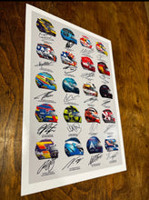 Load image into Gallery viewer, Formula One F1 2023 All Drivers Helmets Signed Poster Print Photo