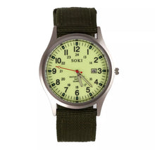 Load image into Gallery viewer, Military Army Mens Date Canvas Strap Quartz Wrist Watch