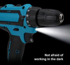 21V Cordless Drill Combi Screwdriver Set with 2 Batteries