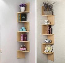 Load image into Gallery viewer, 5 Tier Floating Wall Corner Shelves