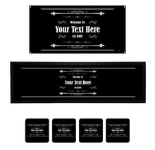 Load image into Gallery viewer, Personalised Home Bar Kit • Runner, Metal Sign, 4 Drinks Coasters Set