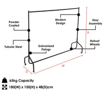 Load image into Gallery viewer, 6ft Garment Clothes Rail Heavy Duty