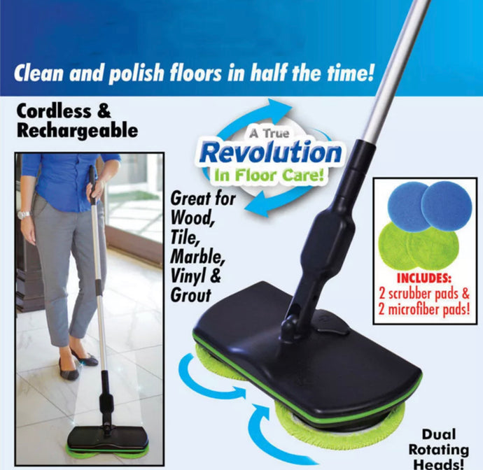 Electric Rechargeable Cordless Floor Cleaner Scrubber Polisher Mop