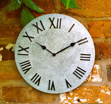 Load image into Gallery viewer, Wall Clock Garden Station Outdoor Stone effect 12 inch