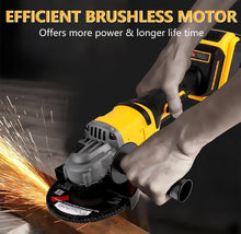 Load image into Gallery viewer, 21V 125mm Brushless Cordless Angle Grinder Cutter 2 Batteries &amp; 3 Discs