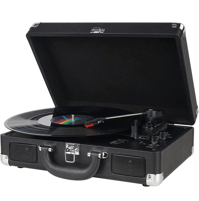 Vinyl Record Player Retro Style Turntable with Built-in Speakers Bluetooth Aux