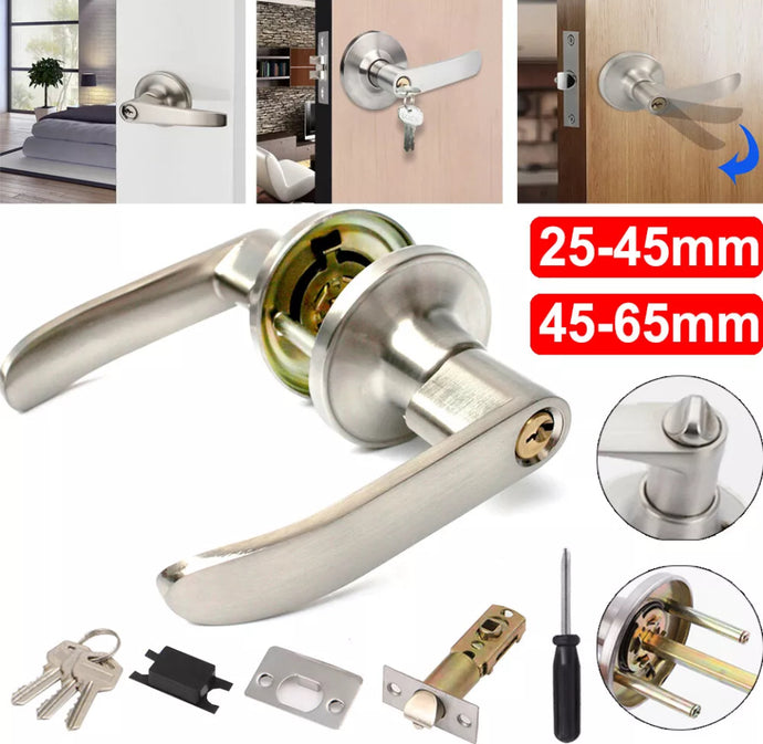 Lever Three-Handle Door Lock Set with 3 Keys