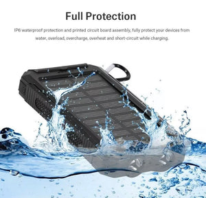 Portable Solar Power Bank Battery Charger 2USB LED Torch