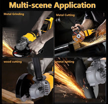 Load image into Gallery viewer, 21V 125mm Brushless Cordless Angle Grinder Cutter 2 Batteries &amp; 5 Discs