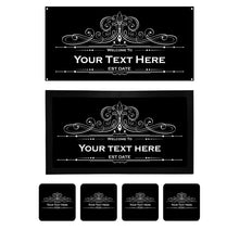 Load image into Gallery viewer, Personalised Home Bar Kit • Runner, Metal Sign, 4 Drinks Coasters Set