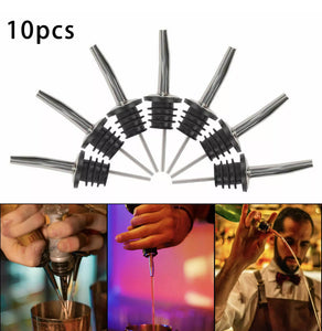 10 x Stainless Steel Tapered Oil Spirit Bottle Spout Pourer