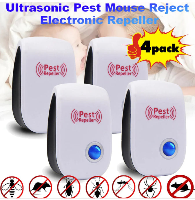 4 x Plug-in Electronic Pest Mice, Flea Deterrent Repeller