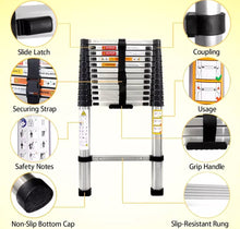 Load image into Gallery viewer, 3.2metre Telescopic Ladder Aluminium Extension Ladders