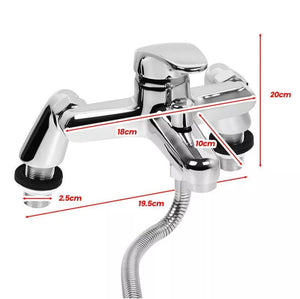 Bathroom Chrome Sink Bath Tap Shower Mixer with Hand Held Shower