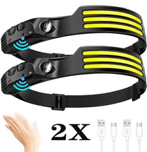 Load image into Gallery viewer, 2 Pack LED Head Torch Rechargeable Waterproof Headlamps