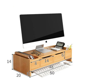 Laptop / Monitor Riser Stand Tidy Desk Storage w/ Drawers