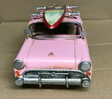 Load image into Gallery viewer, Pink or Blue Vintage Car With Surf Board Metal Retro Style Model Surf Car Shelf Ornament