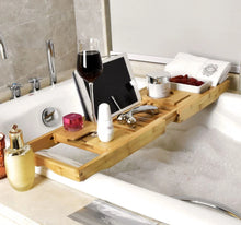 Load image into Gallery viewer, Bamboo Bath Caddy Tray Bamboo Tidy Caddy