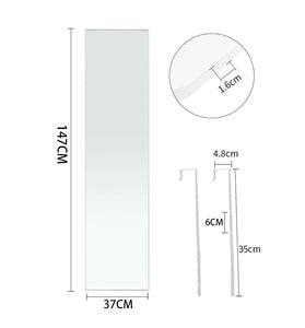 Over the Door Full Length Mirror White Hanging