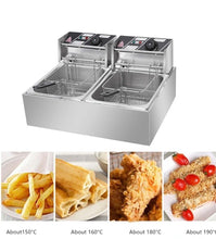 Load image into Gallery viewer, 20L 5000W Twin Dual Tank Electric Deep Fat Fryer
