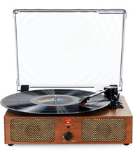 Load image into Gallery viewer, Vinyl Record Player Retro Style Turntable with Built-in Speakers Bluetooth Aux