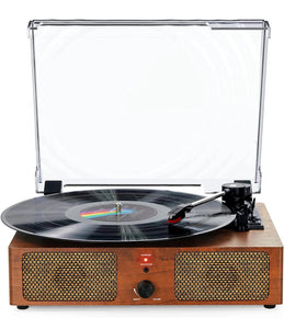 Vinyl Record Player Retro Style Turntable with Built-in Speakers Bluetooth Aux