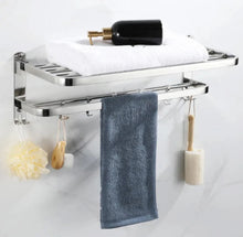 Load image into Gallery viewer, Double Towel Rail Wall  Mounted Bathroom Rack with Hooks
