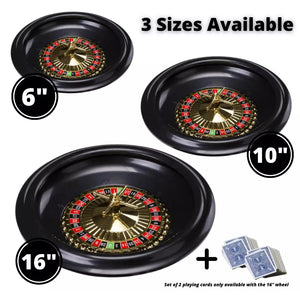 Complete Roulette Casino Set 6",10" or 16" Size