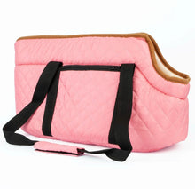 Load image into Gallery viewer, Quilted Pink Pet Carrier Small Dog Puppy Handbag Cat Carry Padded Travel Bag