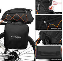 Load image into Gallery viewer, 3 In 1 Bike Pannier Bag Bicycle Rear Rack Bag Seat Carrier Set Waterproof