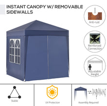 Load image into Gallery viewer, 2x2 Metre Pop Up Marquee Gazebo with 4 Side Panels Waterproof