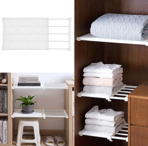 Adjustable Extendable Shelf Cupboard Wardrobe Storage Organiser