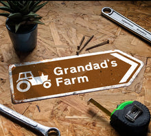 Load image into Gallery viewer, Personalise Tractor Farm Metal Sign Pointing Right/Left