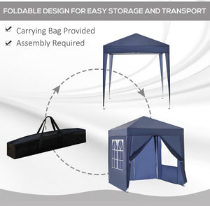 2x2 Metre Pop Up Marquee Gazebo with 4 Side Panels Waterproof