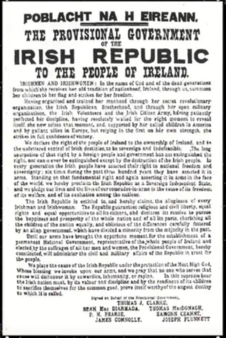 Irish Proclamation 1916 Easter Rising Metal Wall Sign