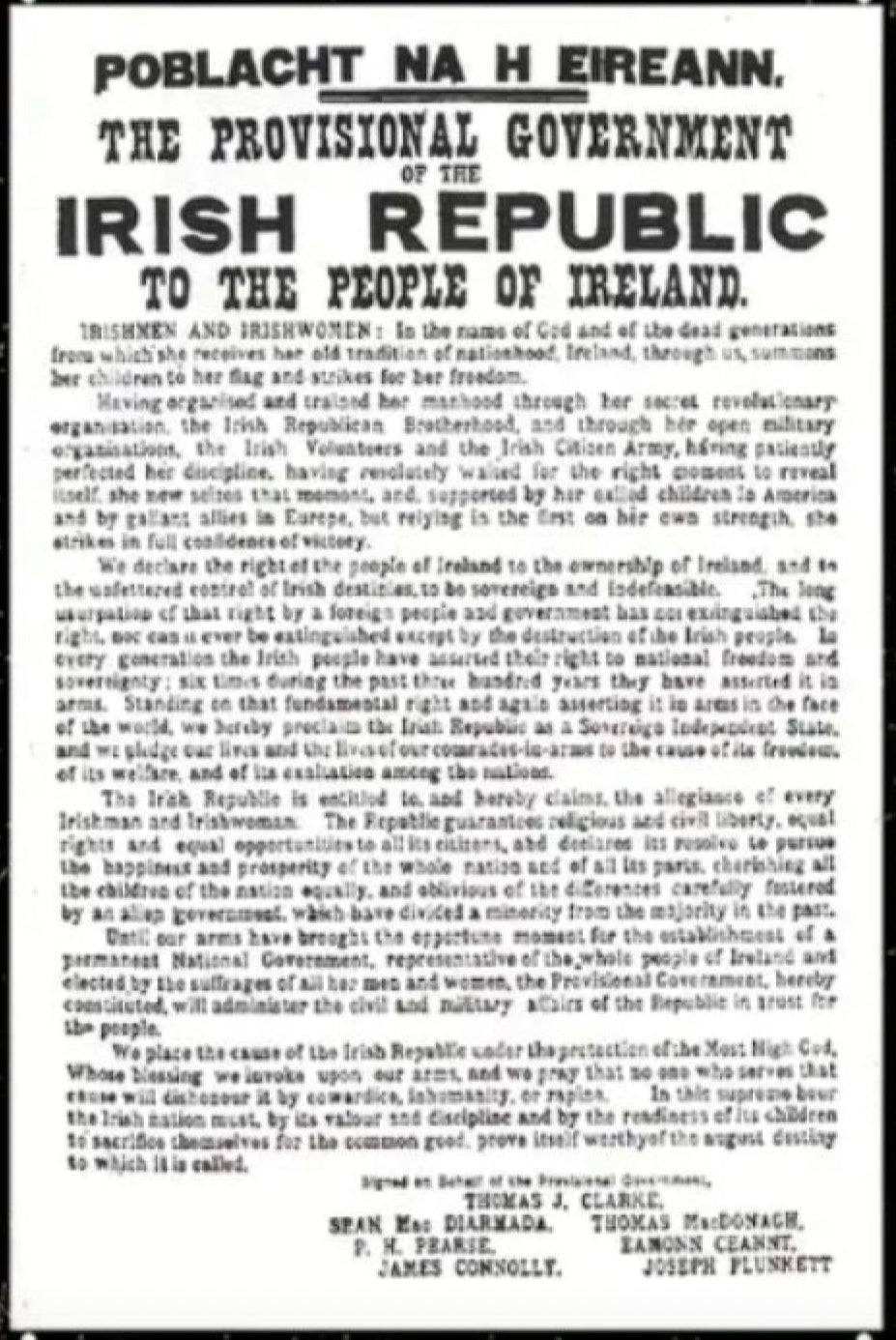 Irish Proclamation 1916 Easter Rising Metal Wall Sign