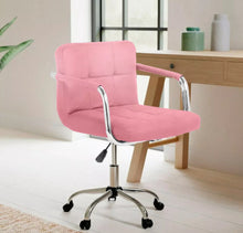 Load image into Gallery viewer, PU Leather Computer Office Desk Chair Chrome Legs Lift Swivel