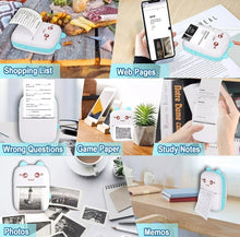 Load image into Gallery viewer, Mini Thermal Label Printer+6 Rolls Thermal Paper Bluetooth Photo Printer