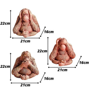 3 Wise Monkeys Garden Ornaments