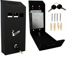 Load image into Gallery viewer, Slim Wall Mounted Outdoor Ashtray Cigarette Steel Bin