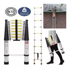 Load image into Gallery viewer, Telescopic Ladder 3.8Metre Aluminium Extension Ladders