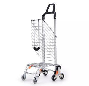 Portable Folding Shopping Trolley • Stair Climbing with Ease