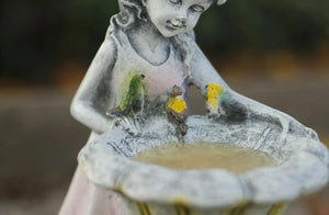 Solar Fairy Garden Ornament LED Light Up Wishing Well Angel Statue