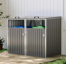 Load image into Gallery viewer, Metal Wheelie Bin Shelter Shed Storage for 1, 2, 3 or 4 Bins