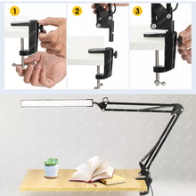 Load image into Gallery viewer, LED Desk Lamp Eye-Caring Adjustable Swing Arm Light with Clamp