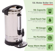 Load image into Gallery viewer, 10 Litre Electric Hot Water Boiler Catering Tea Coffee Urn
