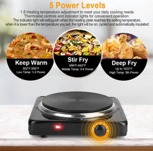 Load image into Gallery viewer, 1000W Electric Hotplate Portable Single / Double Hot Plate