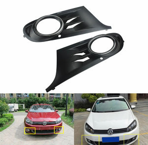 For VW Golf 6 MK6 2008-2013 Front Bumper Fog Light Cover Surround Grill Pair L&R