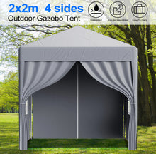 Load image into Gallery viewer, 2x2m Metre Pop Up Marquee Gazebo with 4 Side Panels Waterproof